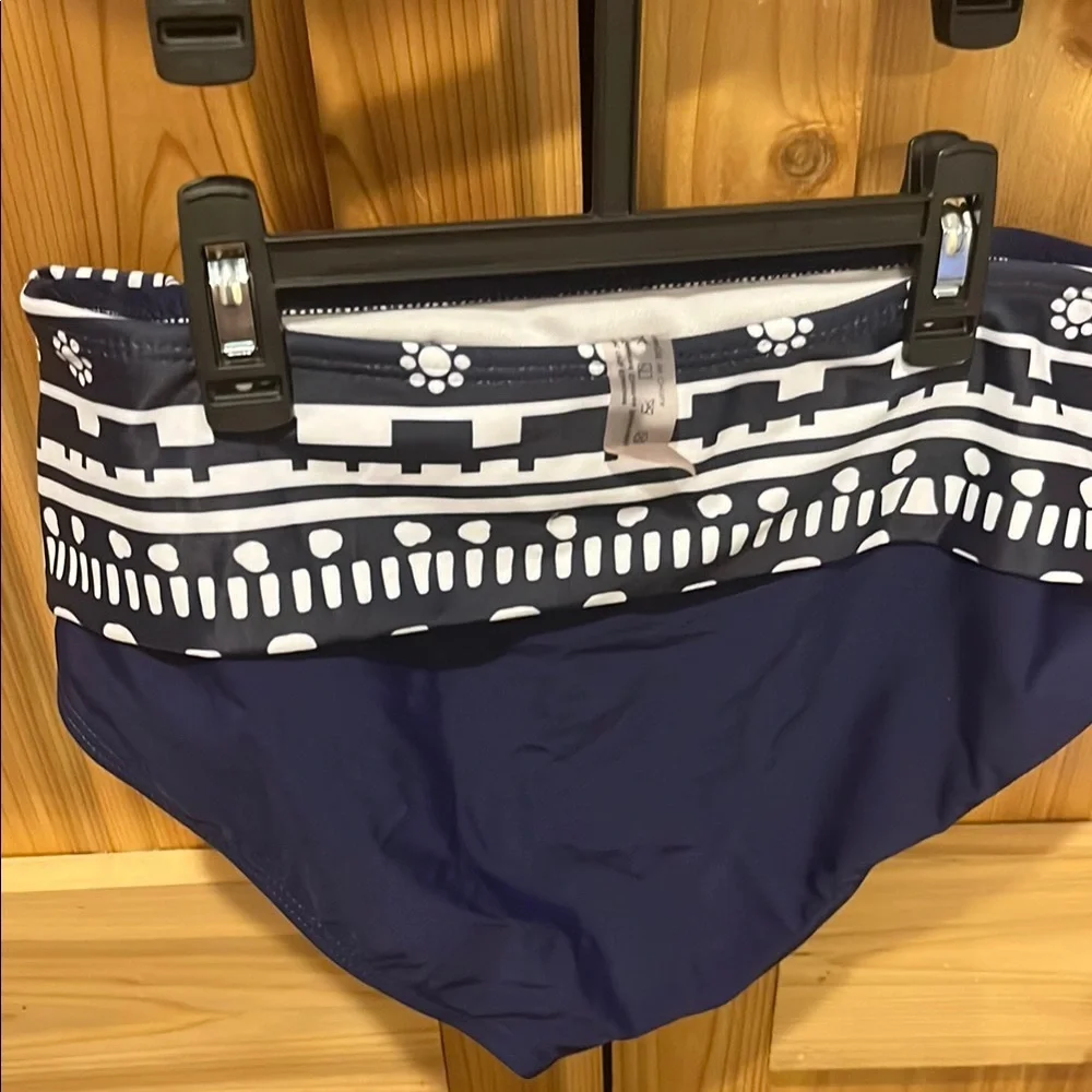 Navy and White Patterned Bikini Set - Read Description